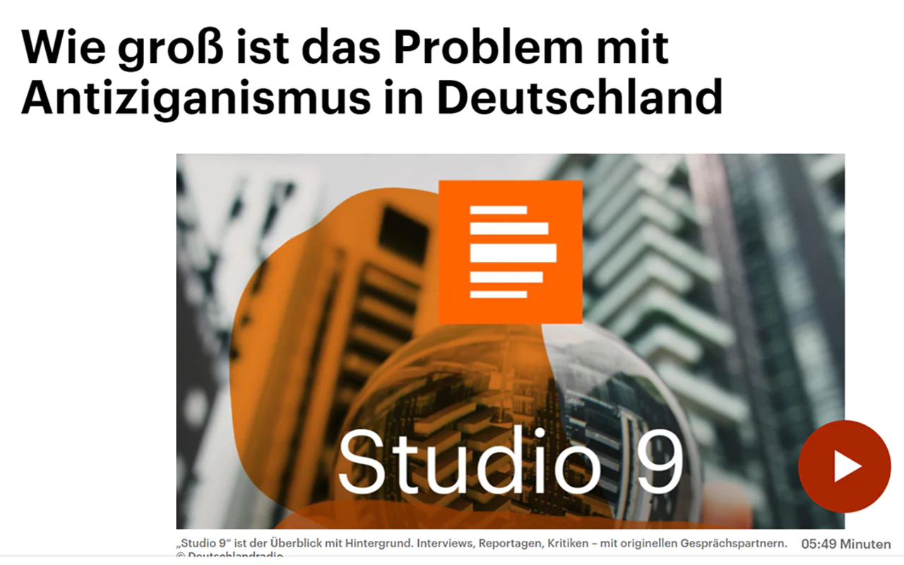 Ein Screenshot der Deutschlandfunkkultursendung Studio 9